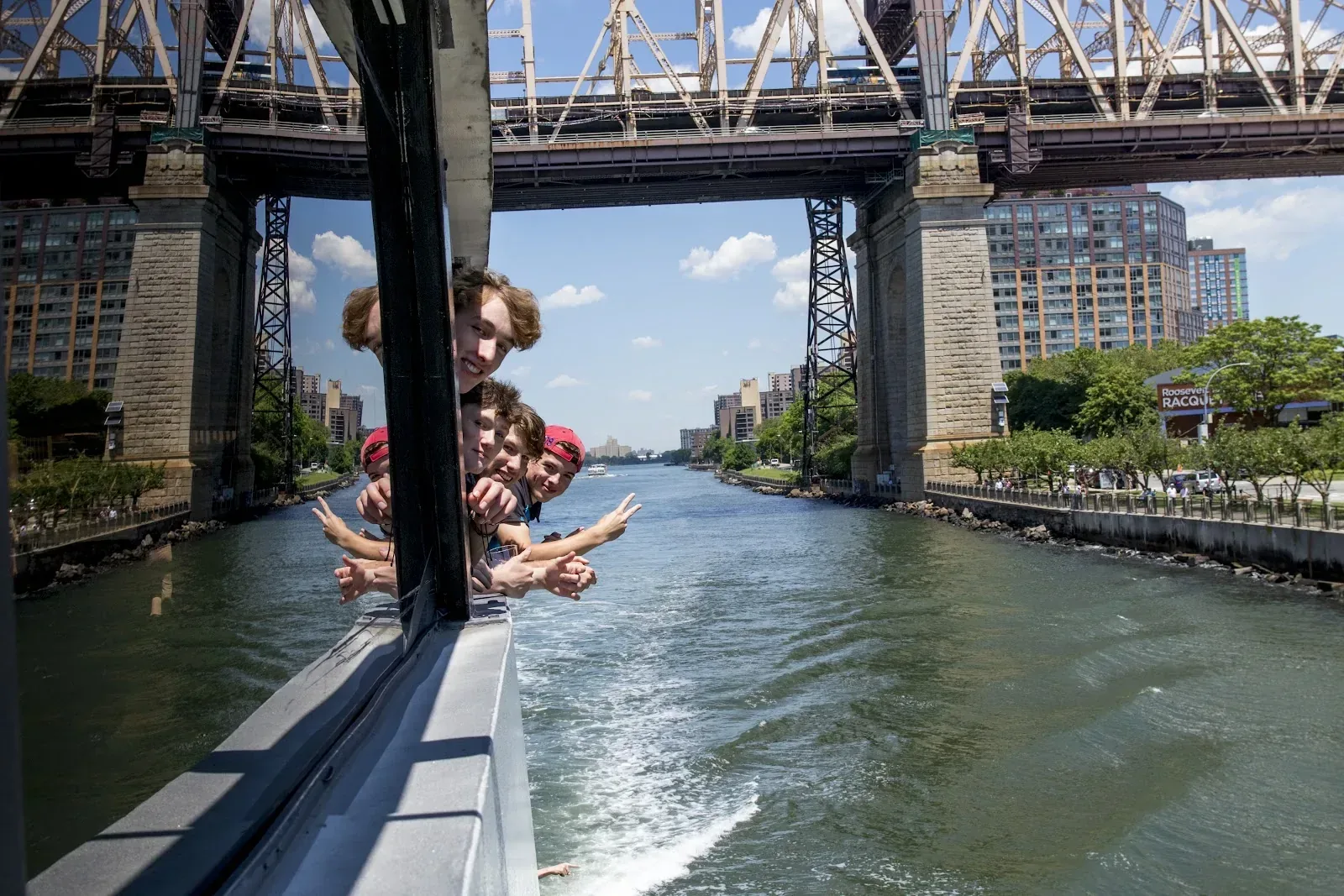 Skyline Cruises on the East River with Manhattan skyline